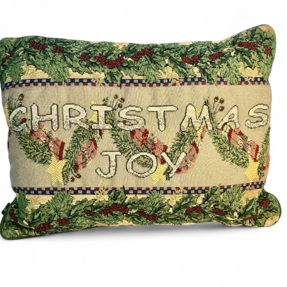 Festive Christmas Joy Decorative Pillow